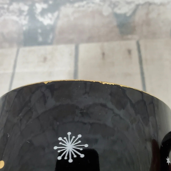 2/$25 David's Tea  Joy Inside Oversized Winter Coffee Mug Black Gold - Picture 8 of 12